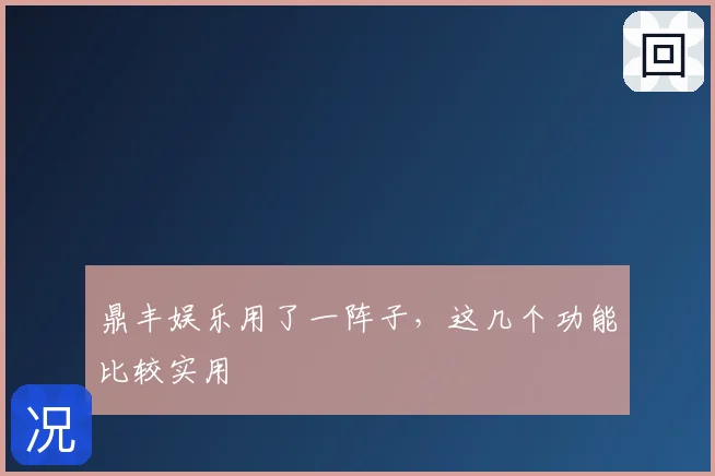 鼎丰娱乐用了一阵子，这几个功能比较实用